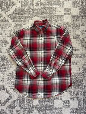 Ralph Lauren Red/Green Multi Classic Fit Plaid Soft Flannel Shirt M